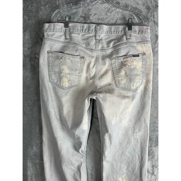 Vintage Y2K Hollister Low Rise Bootcut Mens Jeans 34x32 Thrashed Destroyed Baggy